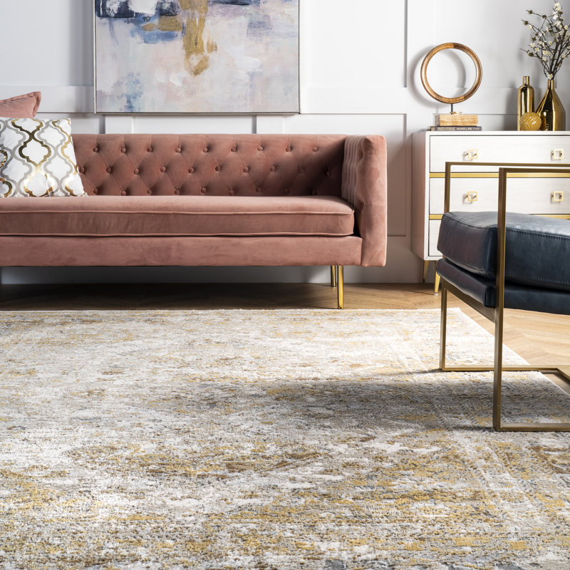 World Menagerie Fusco Vintage Faded Power Loom Yellow Rug & Reviews